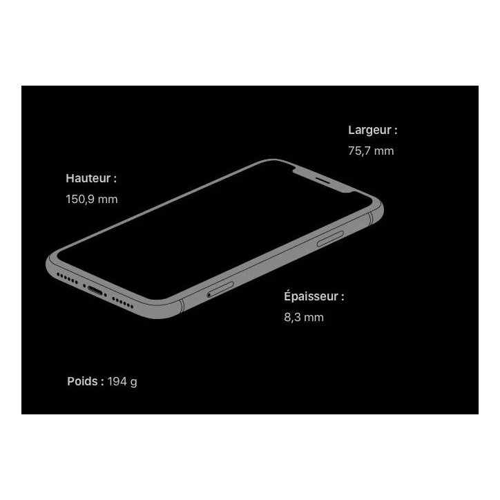 Apple iPhone XR noir 128 Go iOS 17 - 4G, double SIM, écran 6,1" -  Reconditionné à neuf